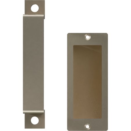 EKENA MILLWORK 7" Pull Handle & 6" Flush Pull for 2 1/4" Doors, White Bronze GB6001PP5076WZ